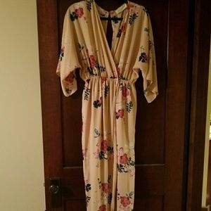 Peach Floral Maxi Dress